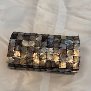 Iridescent Shell Cocktail Clutch Or Shoulder Handbag